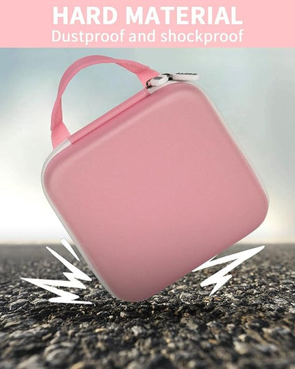 ALKOO Case Compatible with NIIMBOT B21 / Pro / B1 Label Maker Wireless Thermal Label Printer, Holder for Inkless Label Maker & Labeling Tapes Refills, with Mesh Pocket for Cable Accessories (Pink)