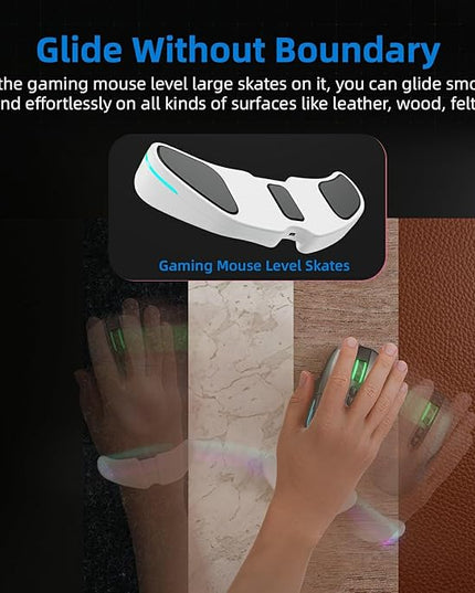 HornsX1 Right-Handed RGB Ergonomic Gliding Palm Rest for Mouse, Wrist Rest Pad, 3 RGB Lighting Modes, Reduce Wrist Pain, Anti-Fatigue, for Gaming/Office Work Casual Use - White, 1 PCS