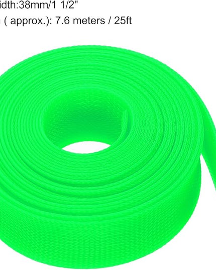 uxcell Expandable Sleeving, 1 1/2-inch 25ft Cable Sleeve, Green