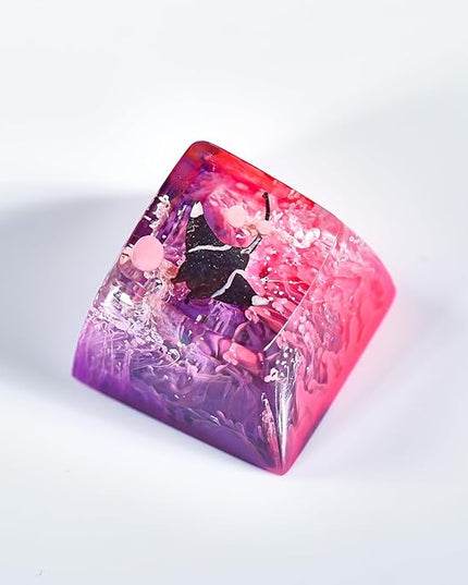 Manta Ray Artisan Keycap Magenta Pink Ocean Coral R1 SA Profile Custom Sea Creatures Keycaps 1U ESC Handmade Gaming Resin Key Cap Cherry MX Switch Compatible Mechanical Keyboard Manta Ray Lover Gift