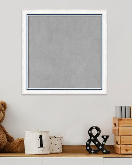 Amanti Art White Framed Magnetic Board 18x18 Small Vision Board for use with Magnets, 100% Metal Sheet to Display Items as Office Decor or for Home Organization in mudroom, Kitchen or Kids Room