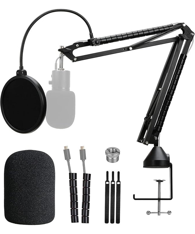 Razer Seiren X Boom Arm with Pop Filter - Professional Mic Stand for Broadcasting and Recording by YOUSHARES
