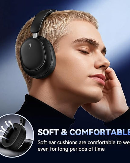Hybrid Active Noise Cancelling Headphones, Over Ear Bluetooth 6.0 Wireless Headphones, 50H Playtime, Deep Bass, HiFi Stereo Sound（Black）