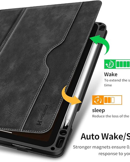 H HOLIMET Case for iPad Air 11 inch 2025 M3, iPad Air 4th/5th/6th Generation 10.9 Inch with Pencil Holder Pocket Typing Angle Auto Sleep/Wake Muti-Stand Vegan Leather