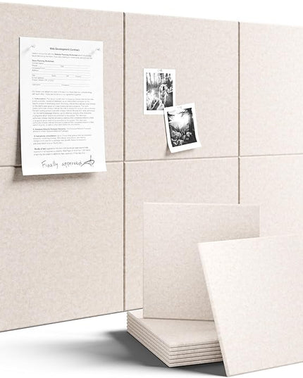 Fluxynara Large Felt Bulletin Board 36" x 24" Cork Board Alternative-6 Pack with 40 Safe Removable Adhesive Tabs, Cork Boards for Walls Cork Board for Home Office Classroom Pin Board - Oatmeal
