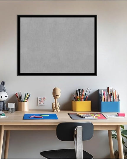 Amanti Art Black Framed Magnetic Board 19x25 Medium Vision Board for use with Magnets, 100% Metal Sheet to Display Items as Office Decor or for Home Organization in mudroom, Kitchen or Kids Room