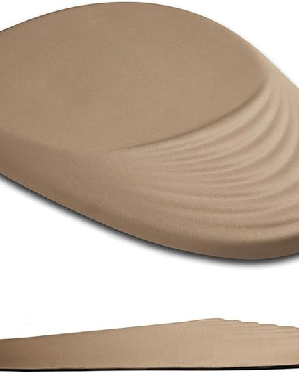 Ergonomic Mouse Pad Wrist Support, Mouse Pad with Wrist Rest, Entire Memory Foam & Non-Slip PU Base MousePads with Stepped-Wedge Design for Pain Relief, Desk, Office, Home, Beige