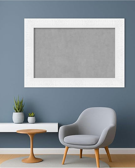Amanti Art White Framed Magnetic Board 27x39 Large Vision Board for use with Magnets, 100% Metal Sheet to Display Items as Office Decor or for Home Organization in mudroom, Kitchen or Kids Room