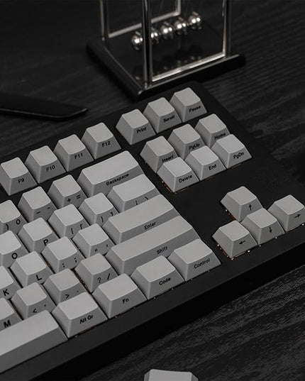 mintcaps PBT Gray Keycaps Cherry Profile DYE-Sub Custom Minimalist Key Caps for 60% 65% 75% 80% Cherry Gateron MX Switches Mechanical Keyboards (107Keys Keycaps)