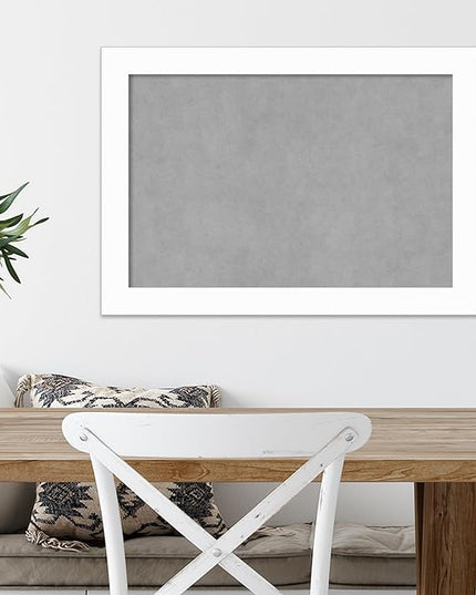 Amanti Art White Framed Magnetic Board 19x27 Medium Vision Board for use with Magnets, 100% Metal Sheet to Display Items as Office Decor or for Home Organization in mudroom, Kitchen or Kids Room