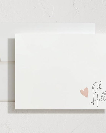 Minted Signed Heart Stationery Cards,10 Ct,Blank Cards and Envelopes For Thank You Notes,Invitations & Handwritten Messages,Note Cards & Stationery Set,Gifts for Women,Blush Pink Color Theme,10 Count