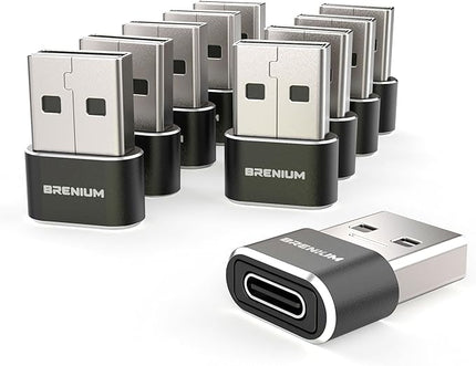 USB to USB C Adapter 10-Pack, Charger Converter for iPhone 14, Samsung Galaxy, iPad, Apple Watch, Type-C Female to A Male (USB-A to USB-C)