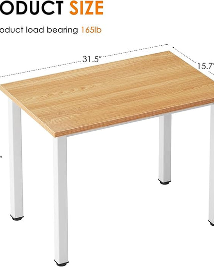Need Computer Desk - 31.5 Inch Office Writing Work Study Kids Student Teacher Home Bedroom Table for Small Space, Teak