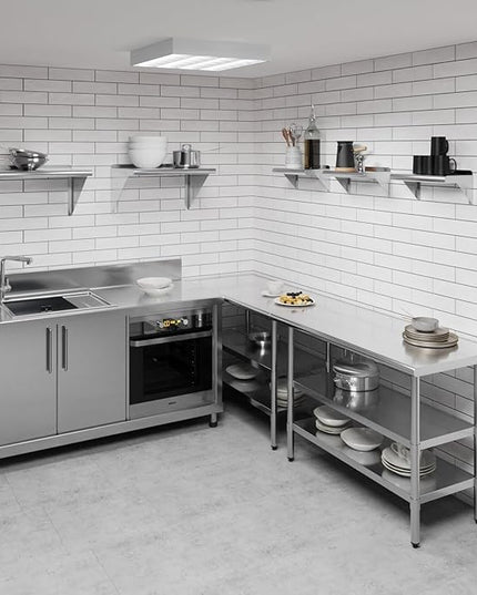 AmGood 16" Long X 8" Deep Stainless Steel Wall Shelf | NSF Certified | Appliance & Equipment Metal Shelving | Kitchen, Restaurant, Garage, Laundry, Utility Room