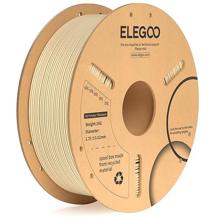 ELEGOO PLA Plus Filament 1.75mm Beige 1KG, PLA+ Tougher and Stronger 3D Printer Filament Dimensional Accuracy +/- 0.02mm, 1kg Spool(2.2lbs) Fits for Most FDM 3D Printers
