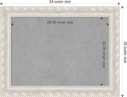 Amanti Art White Framed Magnetic Board 26x34 Medium Vision Board for use with Magnets, 100% Metal Sheet to Display Items as Office Decor or for Home Organization in mudroom, Kitchen or Kids Room