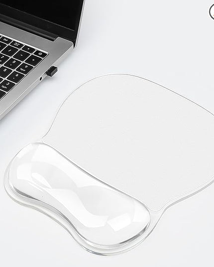 Gel Wrist Rest for Mouse,Ergonomic Mousepad with Clear Cushioned Palm Rest,Gel Mouse Pad with Wrist Support,Small Desk Mat,Office Desk Work Accessories for Women,Carpal Tunnel Relief (B-Clear)