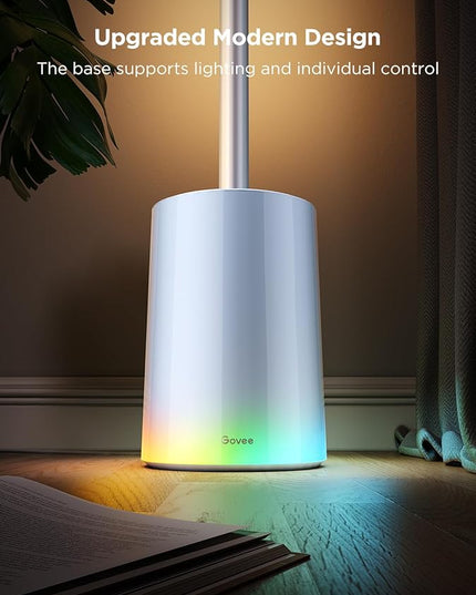 Govee Floor Lamp 2 with Matter, RGBIC, Warm Cool White LED, Alexa Compatible, 1725lm, Music Sync, Scene Modes, Smart Floor Lamp for Living Room, Bedroom, Silver(1 Pack)