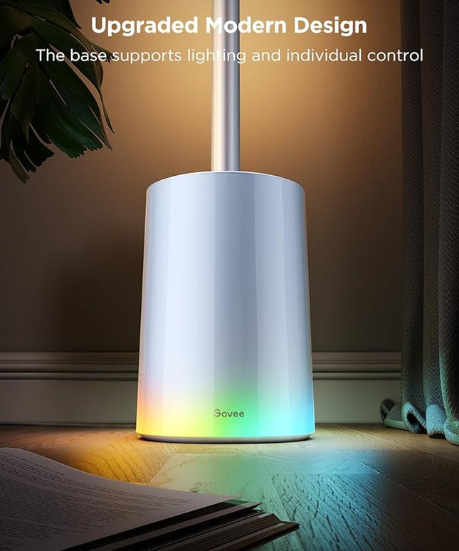 Govee Floor Lamp 2 with Matter, RGBIC, Warm Cool White LED, Alexa Compatible, 1725lm, Music Sync, Scene Modes, Smart Floor Lamp for Living Room, Bedroom, Silver(1 Pack)