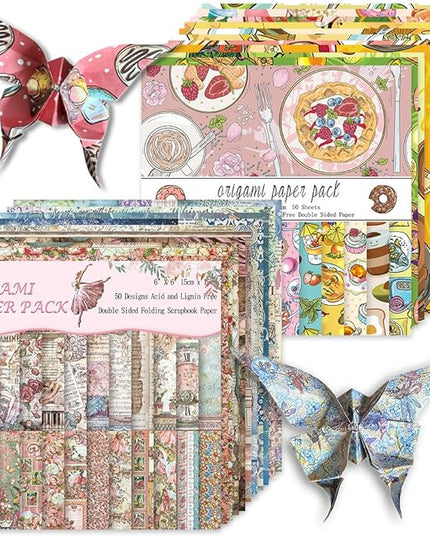 Origami Paper Kit 100 Sheets 70GSM 6 Inch Square Double Sided Color 100 Vivid Solid Colors for Hand Crafts Origami Paper Arts Creativity.Sweet Flower Fairy