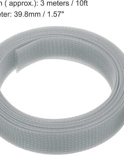 uxcell Expandable Sleeving,1 9/16-inch 10ft Cable Sleeve, Gray