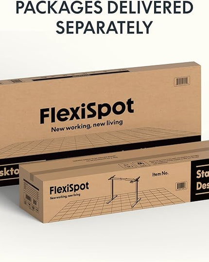 FLEXISPOT E3 Solid Wood Dual Motor Electric Standing Desk 48 x 24 Sit Stand Desk, Holds 220 lbs, Adjustable Height w/Memory Presets, Butcher Block Rubberwood Desktop & Black Frame, Ships in 2 Boxes