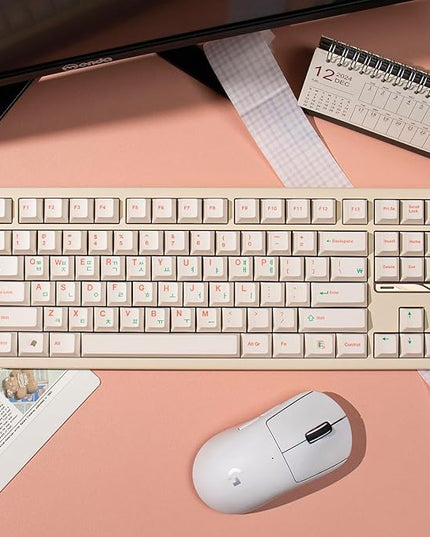 mintcaps Keycaps, 144Keys Dye-Sublimation PBT Keycaps Beige Korean Cherry Profile Keycap for 65% 70% 75% 100% Gateron Cherry Mx Switches Mechanical Keyboard