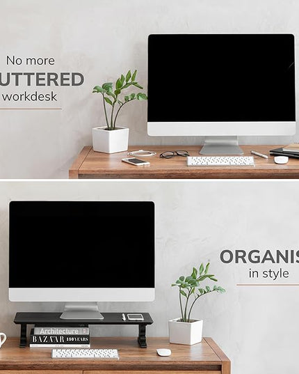Anji Mountain Monitor Stand - Desktop Organizer & Laptop Riser, Ergonomic Monitor Riser, Space-Saving Monitor Stand for Desk, Durable Construction, Easy Assembly, Ideal for Home & Office