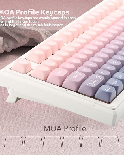 134Keys PBT Keycaps MOA Profile Key Cap for Cherry Gateron MX Switches Mechanical Keyboards Key caps (Taro Purple)