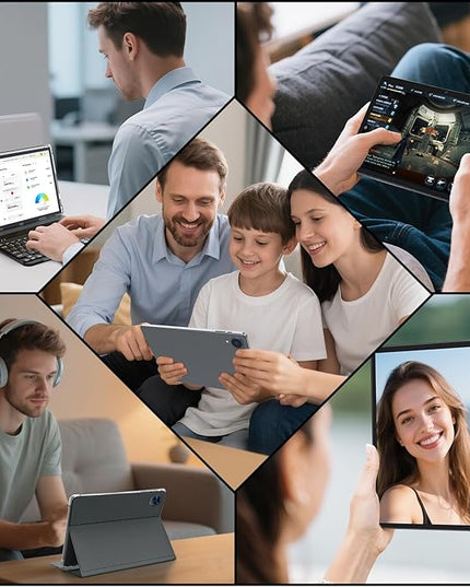2026 Android 15 Tablet with Keyboard, 26GB RAM, 256GB ROM(2TB Expand), 10 inch tablet with Octa-core, Gemini AI, 8000mAh, 2.4G/5G WiFi, BT 5.0, 5MP+13MP, Tablets with Case, Mouse, Stylus (Silver Case)