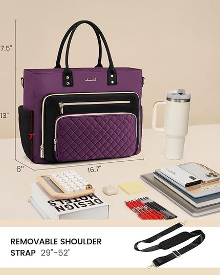 LOVEVOOK 15.6 Inch Teacher Tote Bag for Women Work, Laptop Bag Work Tote Bag Nurse Bags With Large Cup Holder, Professional Computer Briefcase Business Large Purses Handbag, Diaper Bag Mother Gift