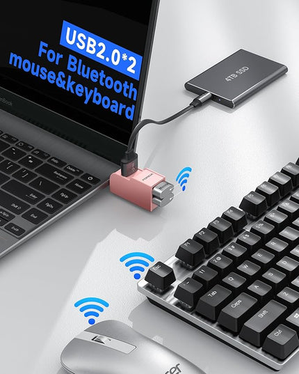 3 Ports USB 3.0 Adapter, USB Hub with 1 USB 3.0 and 2 USB 2.0 Port, Portable USB Port Splitter for Keyborad, Mobile Hard Disk, U Disk, Camera, Mouse,etc (Pink)