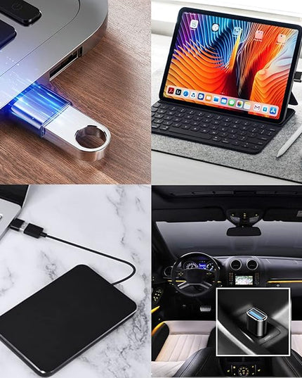 USB C to USB Adapter 4 Pack, USB Female to Type C Male OTG Adaptor, USB C Adapter Compatible with MacBook Pro, Samsung Galaxy, Type-C Phones, Laptops, Tablets and More (Black)