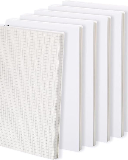 6 Pcs Spiral Notebooks Graph Paper & Bullet Dotted Paper A5 Journal Notepads, 5.7" x 8.3", 160 Pages, 80 Gsm Thick Paper, Plastic Cover Hardcover Waterproof(Graph Paper)