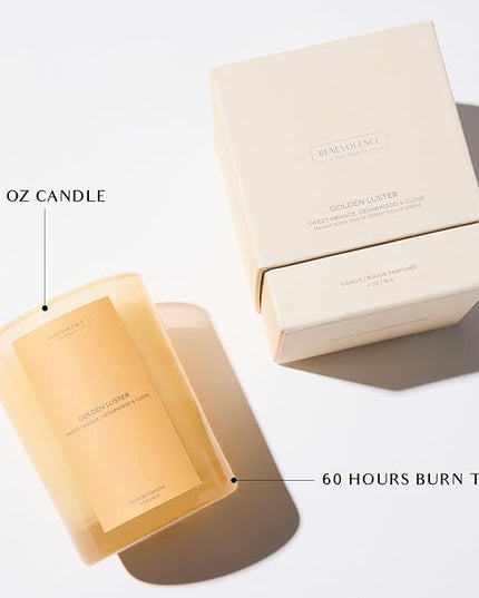 Benevolence LA Golden Luster Gift Box | Candle, Room Spray & Reed Diffuser | Orange, Cedarwood & Clove | Luxurious Home Fragrance | Ready for Gifting |Gift Set for Women