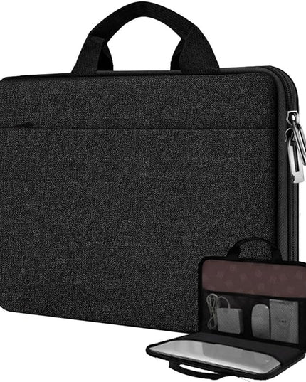Hseok Laptop Case 13.3-14 inch Briefcase Handbag, Water-Resistant and Shockproof Computer Sleeve Compatible with MacBook Pro 14", Mac Air/Pro 13.3" and 13"-14" Notebooks Chromebooks,Black