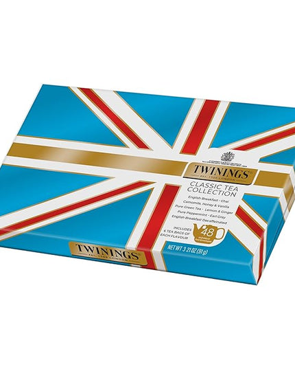 Twinings Tea Classics Collection Gift Box Variety Sampler, 48 Tea Bags (Pack of 1), Enjoy Hot or Iced, Includes Black, Herbal, Green, & Chai Teas
