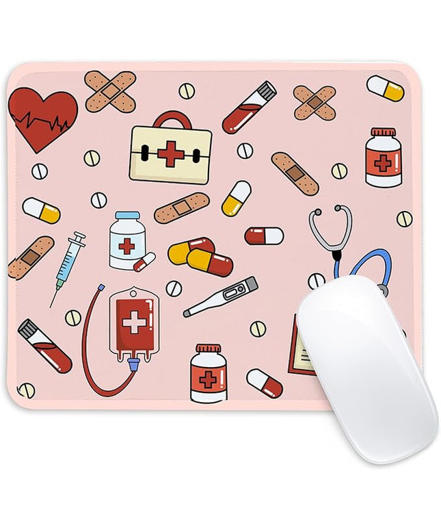 Nurse Square Mouse Pad,Non-Slip Rubber Base Mouse Pad,Home Office Decoration Desktop Accessory,Laptop Mouse Pad for Office Laptops,9.4x7.8x0.12inch.