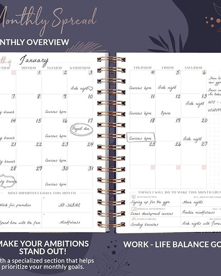 PLANBERRY Hourly Schedule Planner Premium – Undated Weekly Organizer with Time Slots & Monthly Budget – Time Management, Goal Setting, to-Do List & Habit Tracker –6.9″x8.5″(Royal Blue)