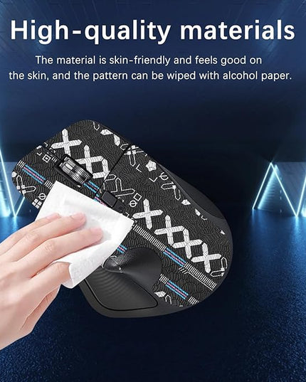 Mouse Grip Tape Full Coverage for Logitech MX Master 4, Mouse Anti Slip Grip Tape,Self-Adhesive PreCut Sweat-Resistant Professional Mice Upgrade Kit(Black)