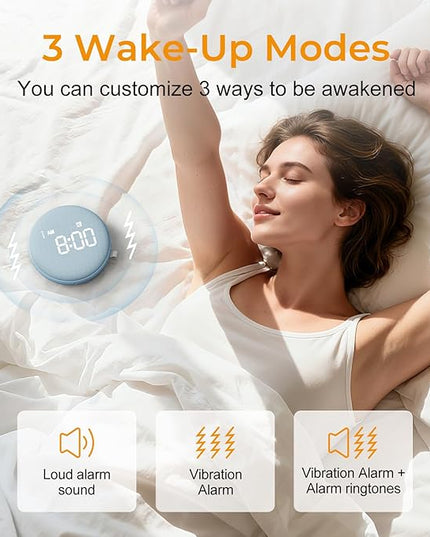 Gianna 110dB Loud Alarm Clock for Heavy Sleepers - Vibrating Alarm Clock, 3 Wake Modes, Auto-Dimming, Rechargeable Battery Operated Bed Shaker for Bedroom and Travel