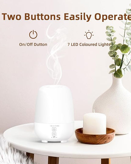 SEEDSEEL 150ML Rechargeable Battery Operated Essential Oil Diffuser,7-Hour Runtime with 7 LED Color Changing Lights Portable Cordless Aromatherapy Diffuser