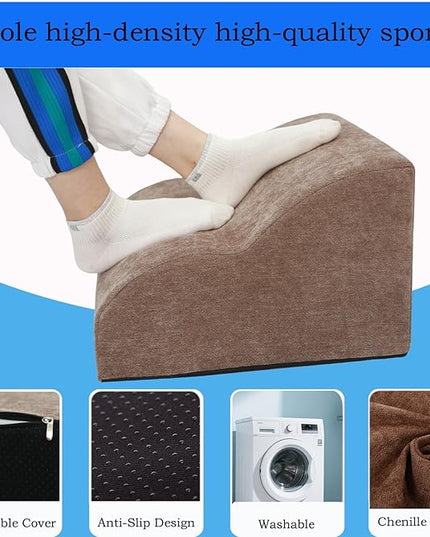Foot Rest for Under Desk at Work.Multifunctional 3-Tier Foot Stool,with Washable Footrest.for Under Desk,Office Chair Gaming Chair & Sofa,Leg Elevation Pillow,Supports Posture-Brown