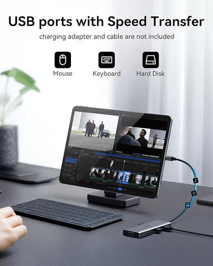 USB C Docking Station Dual Monitor HDMI Adapter for Dell HP Lenovo,Laptop Docking Station 3 Monitors USB C Hub Multiple Adapter Dongle with 2 HDMI 4K+VGA+100W PD Charger+3 USB Port+SD/TF Card Reader
