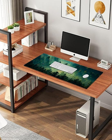 Galdas Mouse Pad,Office Desk Mat Large Gaming Keyboard Pad Durable Stitched Edges Washable Smooth Surface Control & Accuracy Extended Computer Mouse Mat (31.5X11.8In)-Green Forest…