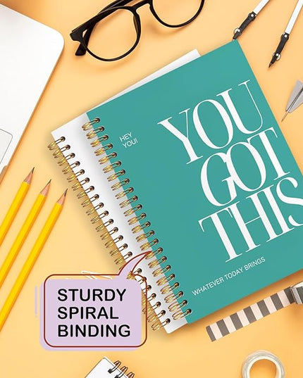 Yhtrg You Got This Inspirational Notebooks Journal, Green Motivational Spiral Journal Notebook for Women, Green Motivational Positive Notebooks for Office School Supplies, 5.5x8.3 Inch