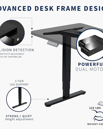 VIVO Electric 83 x 30 in Dual Motor Sit Stand Desk, Memory Height Adjustment, 2B Series, Black Top Black Frame, DESK-KIT-2B8B