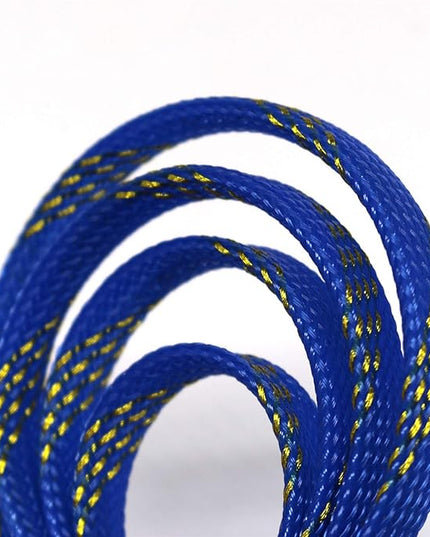 30ft PET Expandable Sleeving Wire Cable Sleeve (1/2" Gold&Blue 30ft)