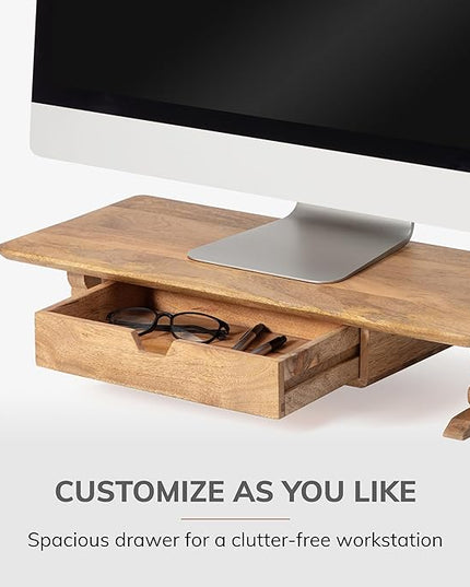 Anji Mountain Monitor Stand - Desktop Organizer & Laptop Riser, Ergonomic Monitor Riser, Space-Saving Monitor Stand for Desk, Durable Construction, Easy Assembly, Ideal for Home & Office