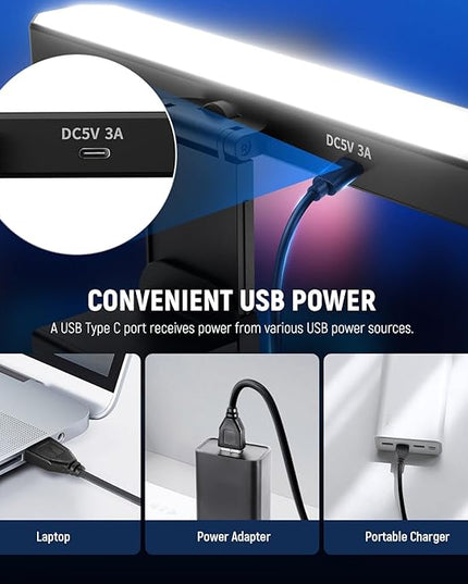 NEEWER Basics 12W Dual Monitor Light Bar with Stands, LED Lamp for Home Office Video Conference Lighting Desk Computer Laptop Webcam Zoom Streaming, Bi Color, Remote/Touch Control Dimmable, L10